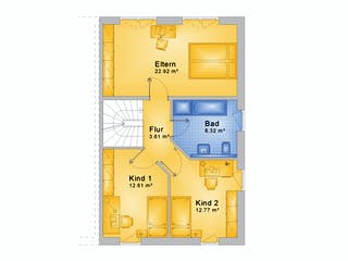 Fertighaus Haus 095 - Var. 018 von Langstein Immobilien Ausbauhaus ab 162419€, Stadtvilla Grundriss 2