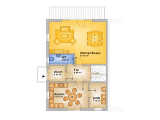 Fertighaus Haus 098 - Var. 009 von Langstein Immobilien Ausbauhaus ab 193361€, Satteldach-Klassiker Grundriss 1