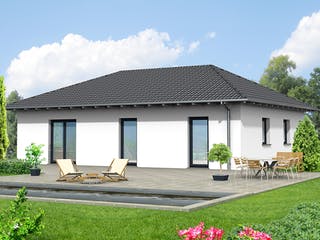 Fertighaus Haus 104 - Var. 001 von Langstein Immobilien Ausbauhaus ab 124295€, Bungalow Außenansicht 2