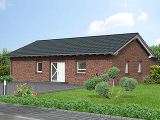 Fertighaus Haus 114 - Var. 006 von Langstein Immobilien Ausbauhaus ab 162743€, Bungalow Außenansicht 2