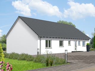 Fertighaus Haus 118 - Var. 026 von Langstein Immobilien Ausbauhaus ab 190566€, Bungalow Außenansicht 2