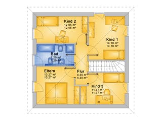 Fertighaus Haus 121 - Var. 001 von Langstein Immobilien Ausbauhaus ab 169223€, Stadtvilla Grundriss 2