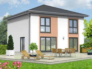 Fertighaus Haus 123 - Var. 015 von Langstein Immobilien Ausbauhaus ab 186759€, Stadtvilla Außenansicht 1
