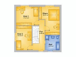 Fertighaus Haus 123 - Var. 015 von Langstein Immobilien Ausbauhaus ab 186759€, Stadtvilla Grundriss 2
