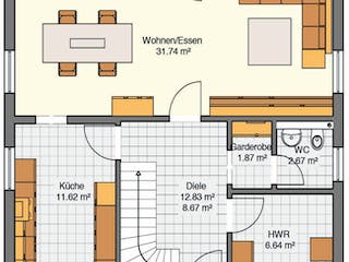 Fertighaus Lara von Zimmermann Haus, Satteldach-Klassiker Grundriss 2