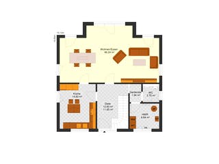 Fertighaus Lasse von Zimmermann Haus, Satteldach-Klassiker Grundriss 1