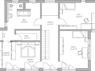 Fertighaus LaStructura Cubus - Passivhaus von FischerHaus Ausbauhaus ab 177830€, Cubushaus Grundriss 2