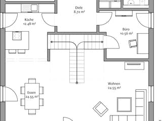 Fertighaus LaTosca Magnolie von FischerHaus Ausbauhaus ab 173915€, Stadtvilla Grundriss 1