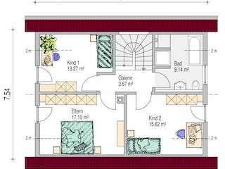 Fertighaus Laupheim von Iller-Haus Schlüsselfertig ab 188900€, Satteldach-Klassiker Grundriss 1