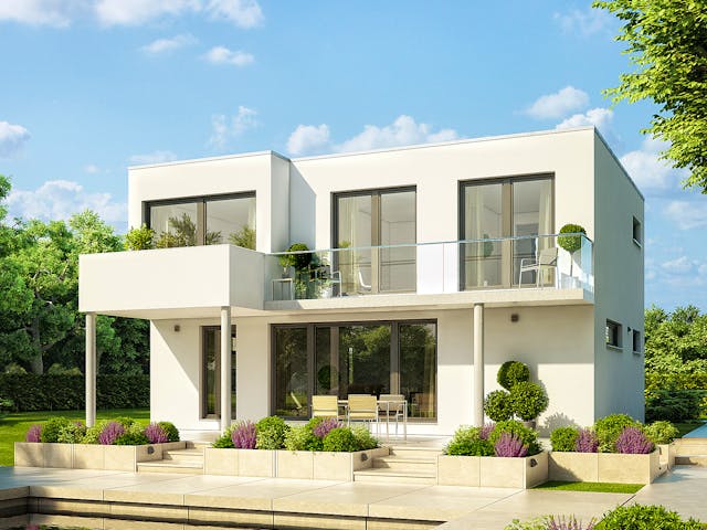 Massivhaus Bauhaus 147 von Lechner Massivhaus, Cubushaus Außenansicht 1