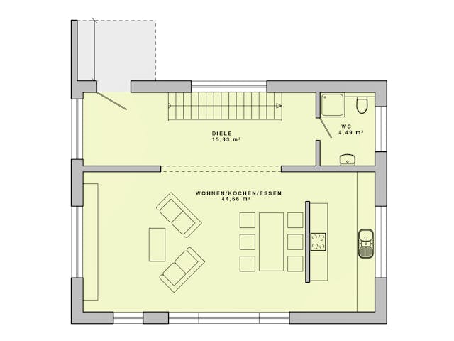 Massivhaus Bauhaus 147 von Lechner Massivhaus, Cubushaus Grundriss 1