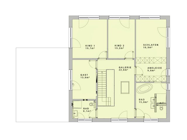 Massivhaus Bauhaus 245 von Lechner Massivhaus, Cubushaus Grundriss 2