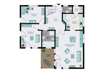 Fertighaus Leipzig von STREIF Haus, Satteldach-Klassiker Grundriss 1