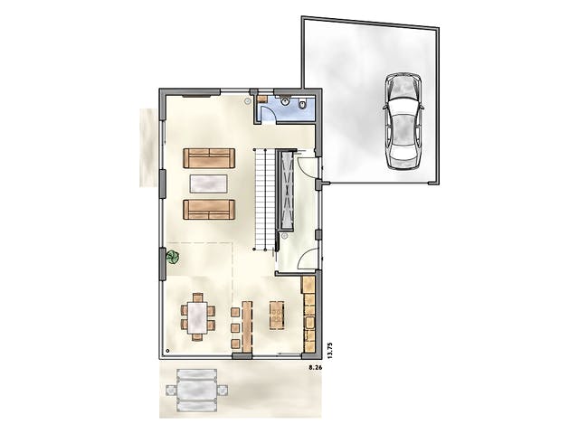 Fertighaus Haus Alex von Leitsch Haus, Satteldach-Klassiker Grundriss 1