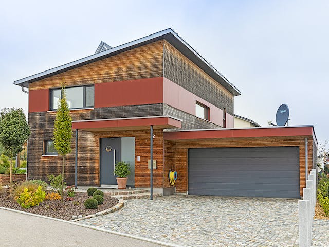 Fertighaus Haus Fizz von Leitsch Haus, Pultdachhaus Außenansicht 1