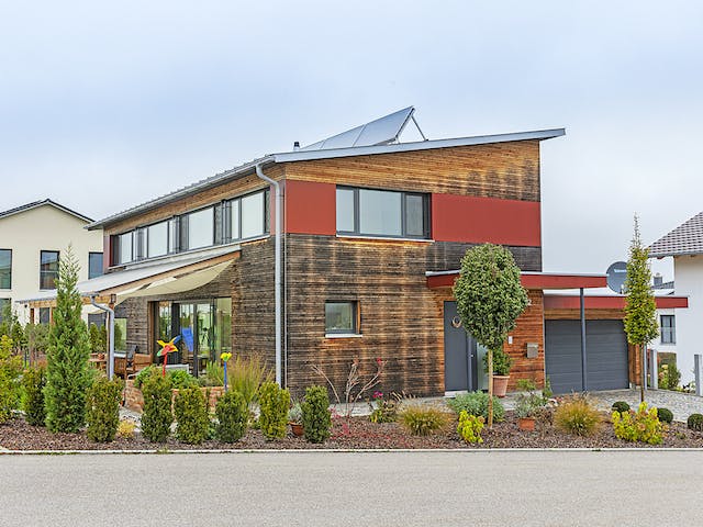 Fertighaus Haus Fizz von Leitsch Haus, Pultdachhaus Außenansicht 2