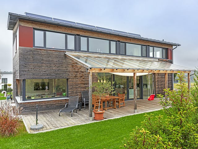 Fertighaus Haus Fizz von Leitsch Haus, Pultdachhaus Außenansicht 3