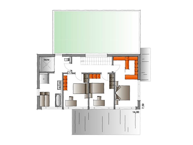 Fertighaus Haus Fizz von Leitsch Haus, Pultdachhaus Grundriss 2