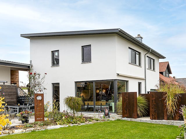 Fertighaus Haus Martin von Leitsch Haus, Pultdachhaus Außenansicht 1