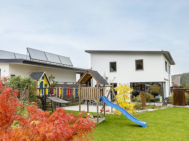 Fertighaus Haus Martin von Leitsch Haus, Pultdachhaus Außenansicht 2
