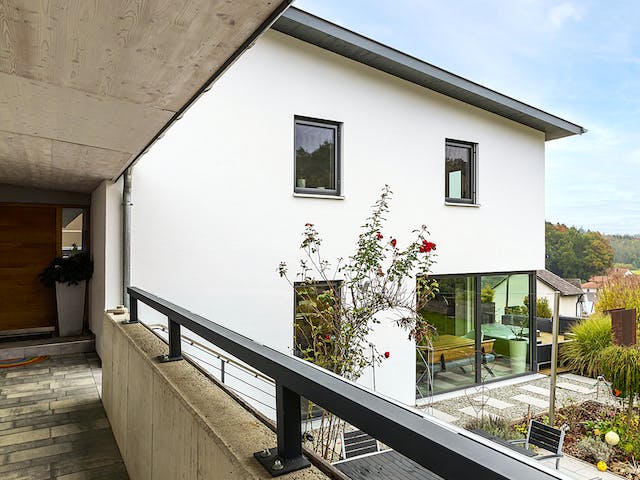 Fertighaus Haus Martin von Leitsch Haus, Pultdachhaus Außenansicht 3
