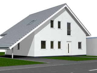 Fertighaus Leon 168 von Klaus Kowalski Immobilien, Satteldach-Klassiker Außenansicht 3