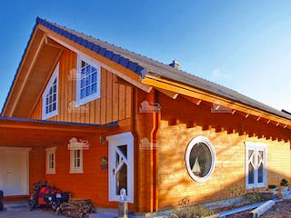 Blockhaus Adria von LéonWood® Holz-Blockhaus Bausatzhaus ab 127934€, Blockhaus Außenansicht 4