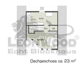 Blockhaus Adria von LéonWood® Holz-Blockhaus Bausatzhaus ab 127934€, Blockhaus Grundriss 2