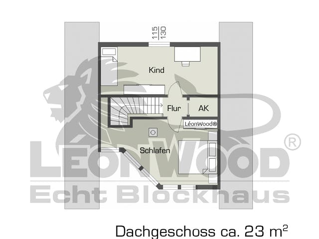 Blockhaus Adria von LéonWood® Holz-Blockhaus Bausatzhaus ab 127934€, Blockhaus Grundriss 2