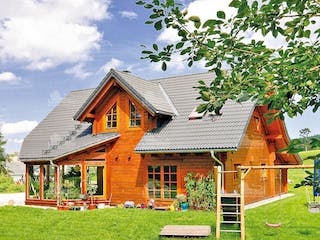 Blockhaus Alicante von LéonWood® Holz-Blockhaus Bausatzhaus ab 164147€, Blockhaus Außenansicht 2