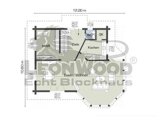 Blockhaus Alicante von LéonWood® Holz-Blockhaus Bausatzhaus ab 164147€, Blockhaus Grundriss 1