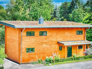Blockhaus Alpina One von LéonWood® Holz-Blockhaus Bausatzhaus ab 134566€, Blockhaus Außenansicht 3