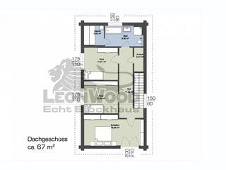 Blockhaus Alpina One von LéonWood® Holz-Blockhaus Bausatzhaus ab 134566€, Blockhaus Grundriss 2