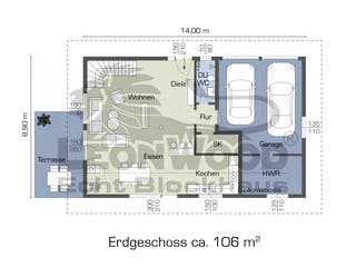 Blockhaus Ancona von LéonWood® Holz-Blockhaus Bausatzhaus ab 176659€, Blockhaus Grundriss 1