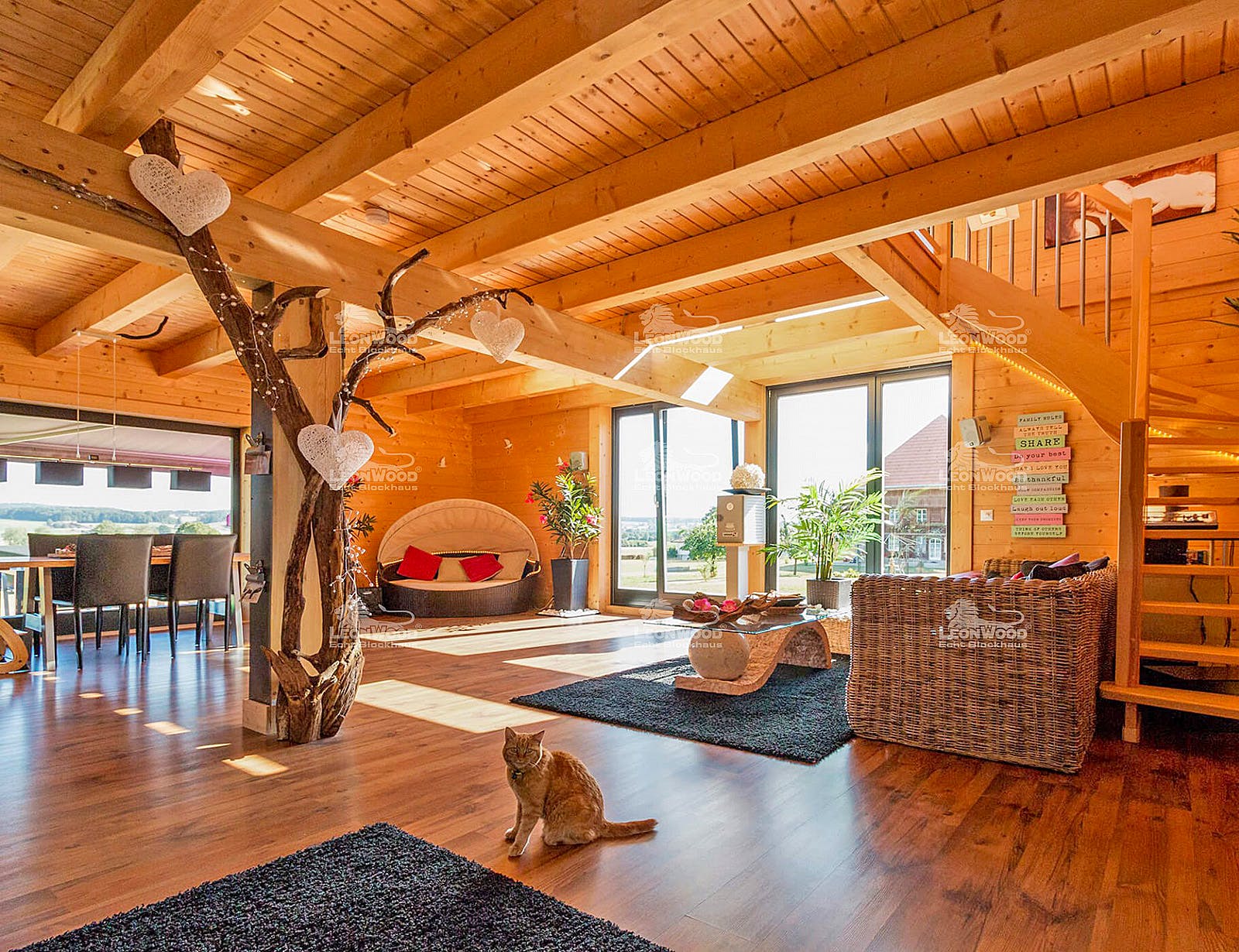 Blockhaus Ancona von LéonWood Holz-Blockhaus Bausatzhaus ab 184020€, Blockhaus Innenansicht 1