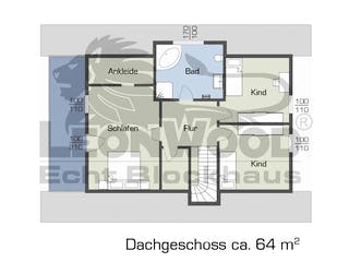 Blockhaus Classic 150 von LéonWood® Holz-Blockhaus Bausatzhaus ab 156365€, Blockhaus Grundriss 2