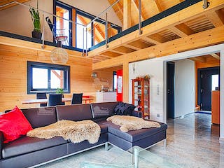 Blockhaus Classic 150 von LéonWood® Holz-Blockhaus Bausatzhaus ab 156365€, Blockhaus Innenansicht 1