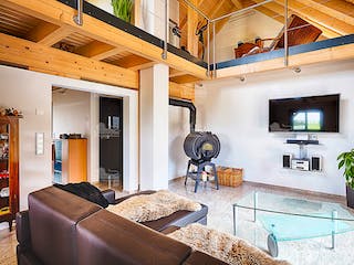 Blockhaus Classic 150 von LéonWood® Holz-Blockhaus Bausatzhaus ab 156365€, Blockhaus Innenansicht 2