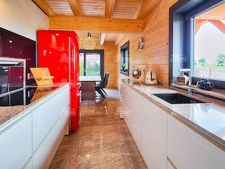 Blockhaus Classic 150 von LéonWood® Holz-Blockhaus Bausatzhaus ab 156365€, Blockhaus Innenansicht 4