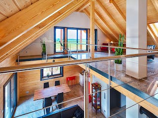 Blockhaus Classic 150 von LéonWood® Holz-Blockhaus Bausatzhaus ab 156365€, Blockhaus Innenansicht 5