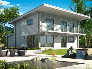 Blockhaus Cubus 130 von LéonWood® Holz-Blockhaus Bausatzhaus ab 151798€, Blockhaus Außenansicht 3