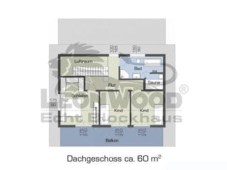 Blockhaus Cubus 130 von LéonWood® Holz-Blockhaus Bausatzhaus ab 151798€, Blockhaus Grundriss 2