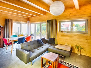 Blockhaus Cubus 130 von LéonWood® Holz-Blockhaus Bausatzhaus ab 151798€, Blockhaus Innenansicht 1