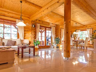 Blockhaus Elch von LéonWood® Holz-Blockhaus Bausatzhaus ab 114900€, Blockhaus Innenansicht 3