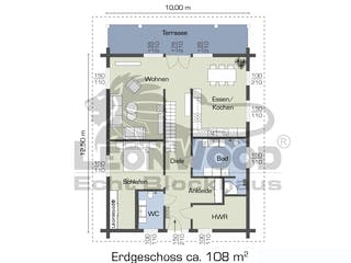 Blockhaus Espoo 108 von LéonWood® Holz-Blockhaus Bausatzhaus ab 150567€, Blockhaus Grundriss 1