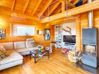 Blockhaus Espoo 108 von LéonWood® Holz-Blockhaus Bausatzhaus ab 150567€, Blockhaus Innenansicht 1