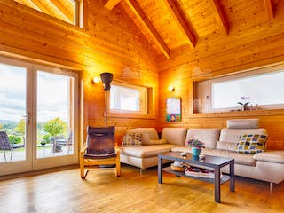 Blockhaus Espoo 108 von LéonWood® Holz-Blockhaus Bausatzhaus ab 150567€, Blockhaus Innenansicht 2