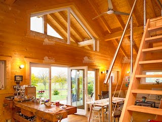 Blockhaus Espoo 108 von LéonWood® Holz-Blockhaus Bausatzhaus ab 150567€, Blockhaus Innenansicht 4