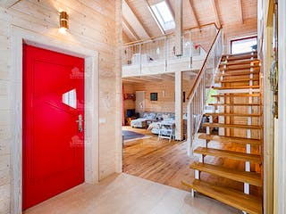 Blockhaus Falcon Grey von LéonWood® Holz-Blockhaus Bausatzhaus ab 193293€, Blockhaus Innenansicht 1