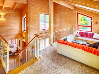 Blockhaus Falcon Grey von LéonWood® Holz-Blockhaus Bausatzhaus ab 193293€, Blockhaus Innenansicht 4